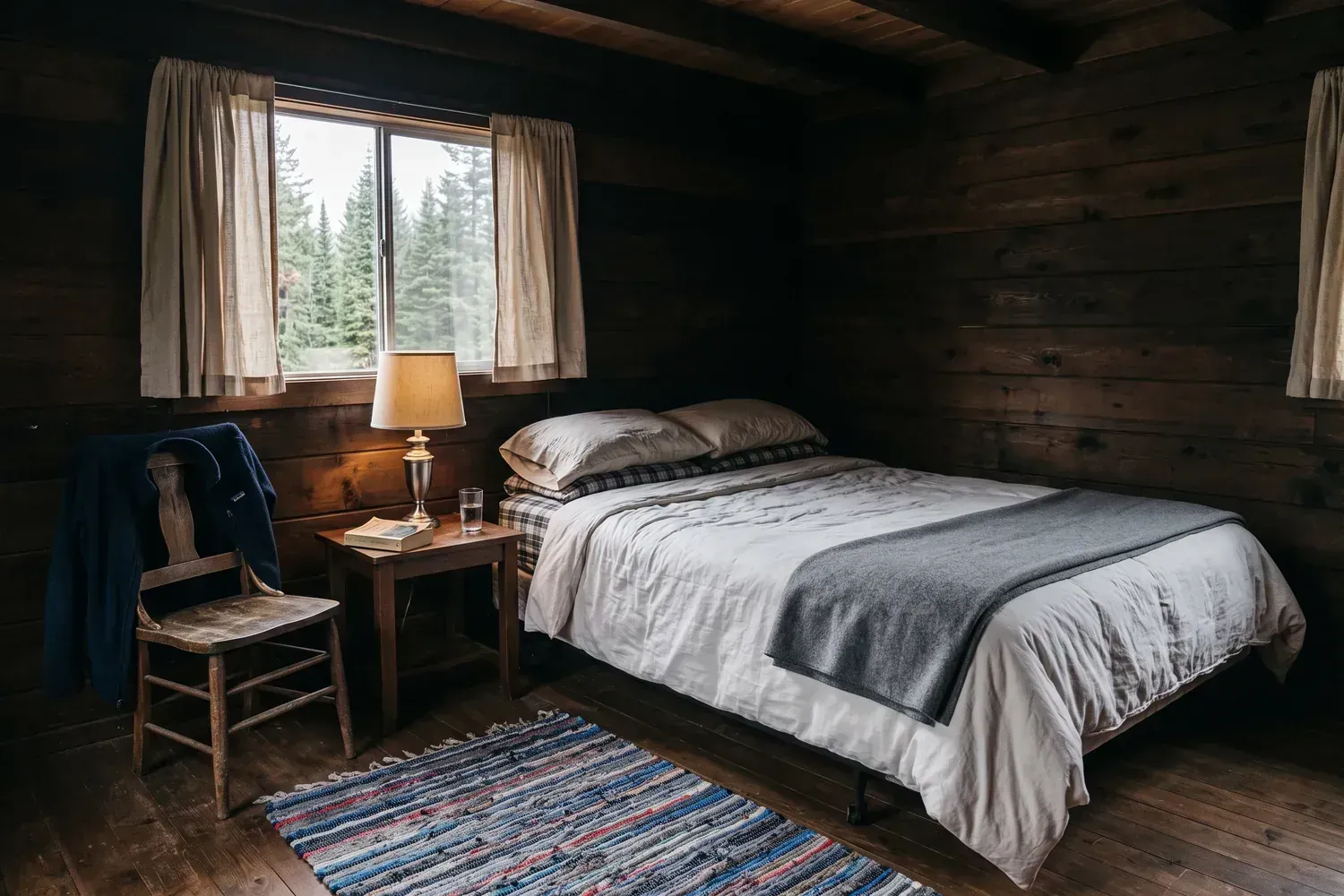 Fictional pine bedroom