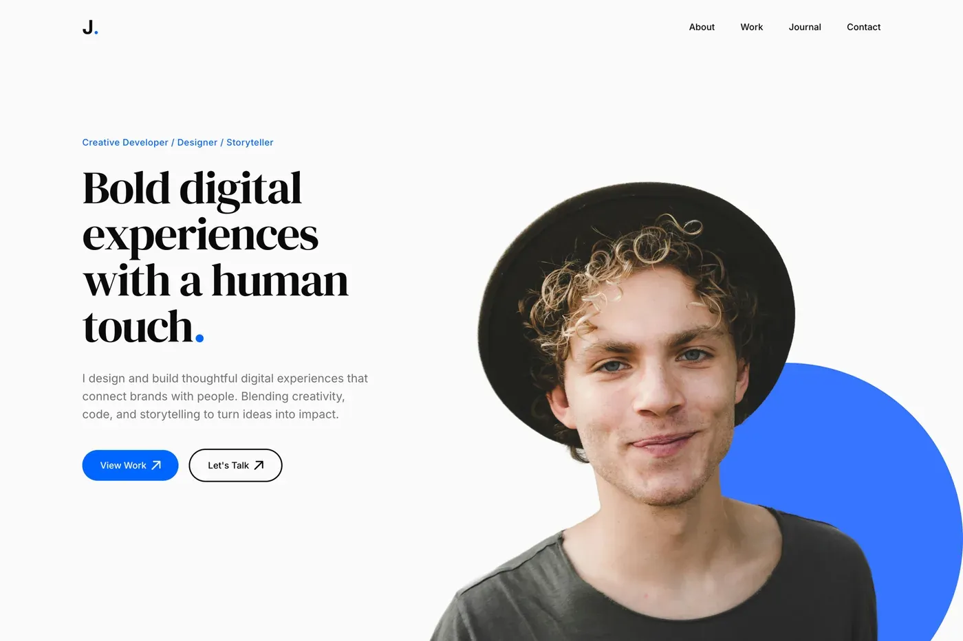 Osobní portfolio web, který Macaly postavila z profilu na LinkedInu