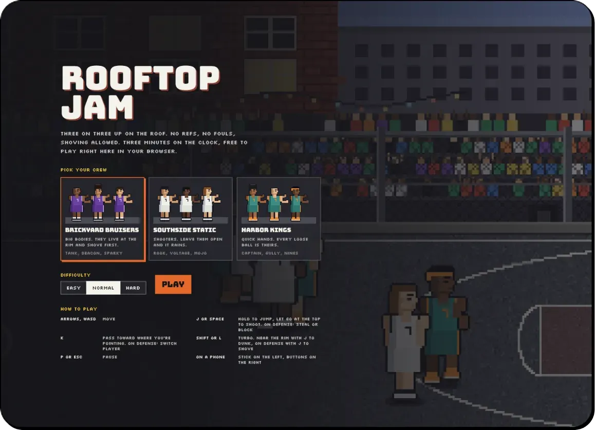 A street basketball game