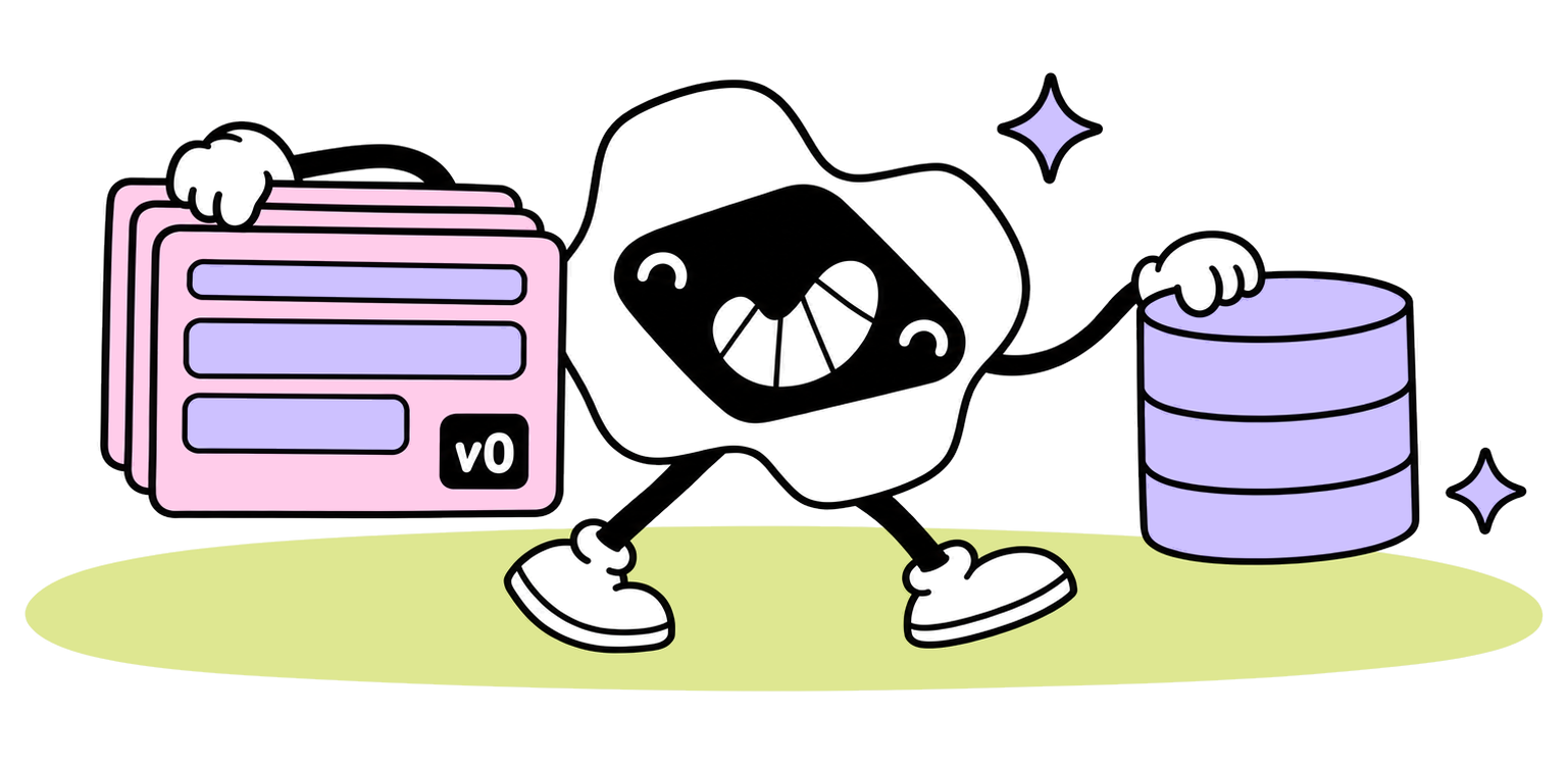 The Macaly mascot carries a project code folder out of v0.
